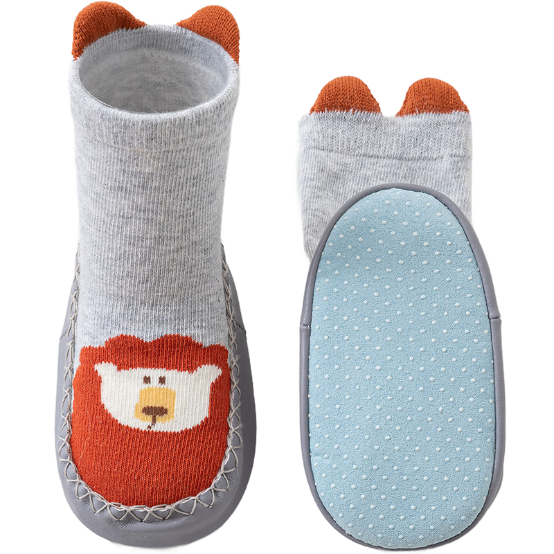 Shubeiyi Baby Socks for Spring And Autumn, Infant Floor Socks, Foot Covers, New Year Children's Walking Socks, Non-Slip And Cold-Proof Socks, Blue, 1-2 Years Old