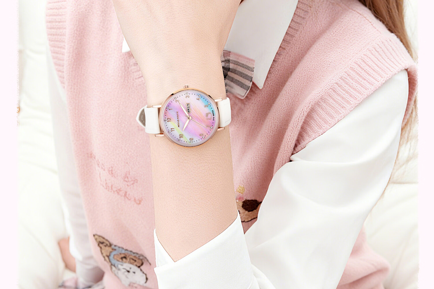 Hello Kitty Girls' Watch Student Dual Calendar Luminous Waterproof Kids' Watch for Elementary and Middle School Girls Exam Wristwatch 16