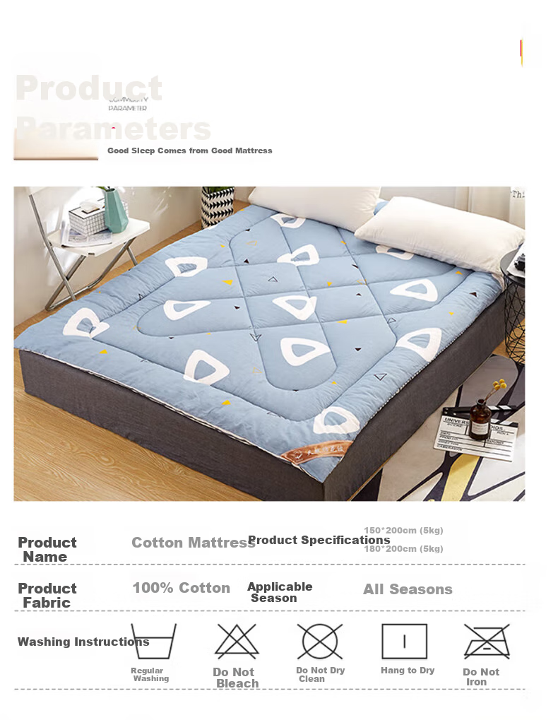 Yunjin Cotton Mattress Pad, Xinjiang Cotton Wadding Mattress, All-Cotton Bed Mat, Double Warm Quilt, 5 Jin, 180*200 Cm, Jinguang 9