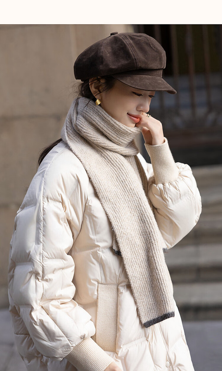 Dme [Puff Lover] 25 Winter Cloud 90% Duck Down Matte Horizontal Knitted Slimming Bread Women's Down Jacket 27