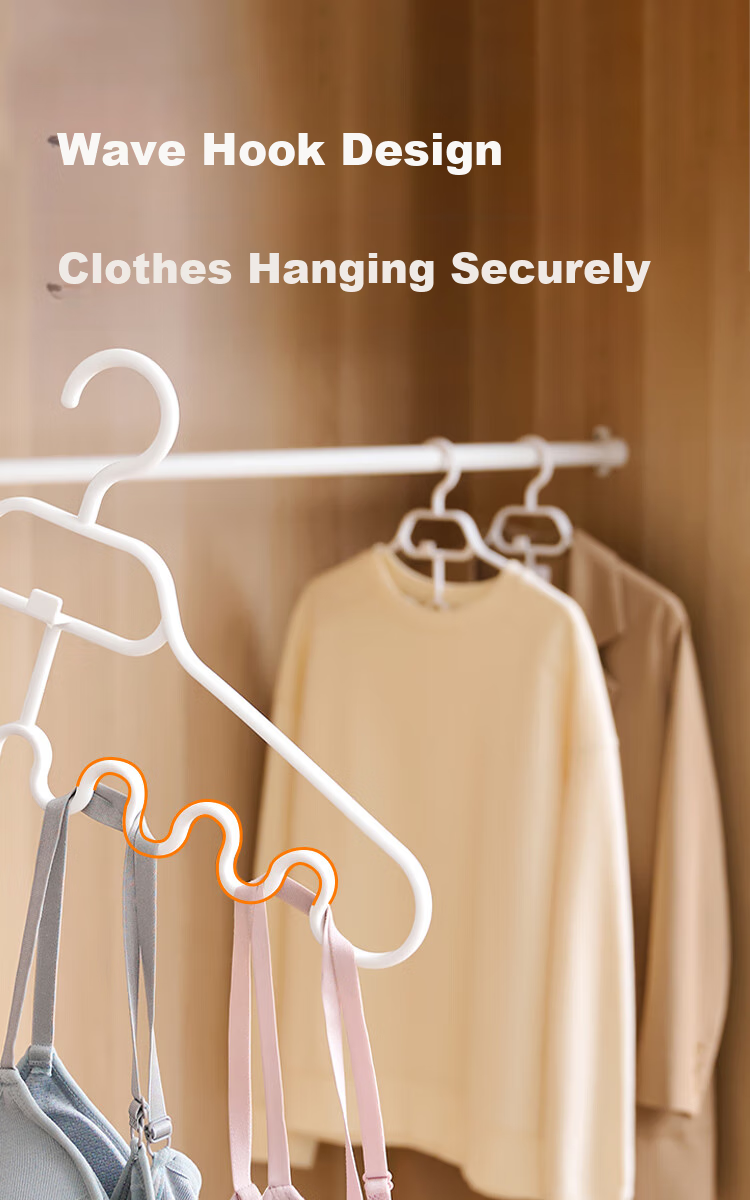 JD Original Multifunctional Wave Hanger for Scarves And Camisoles, Stackable, Shoulder Protection, No Bulging [Set of 3] 9