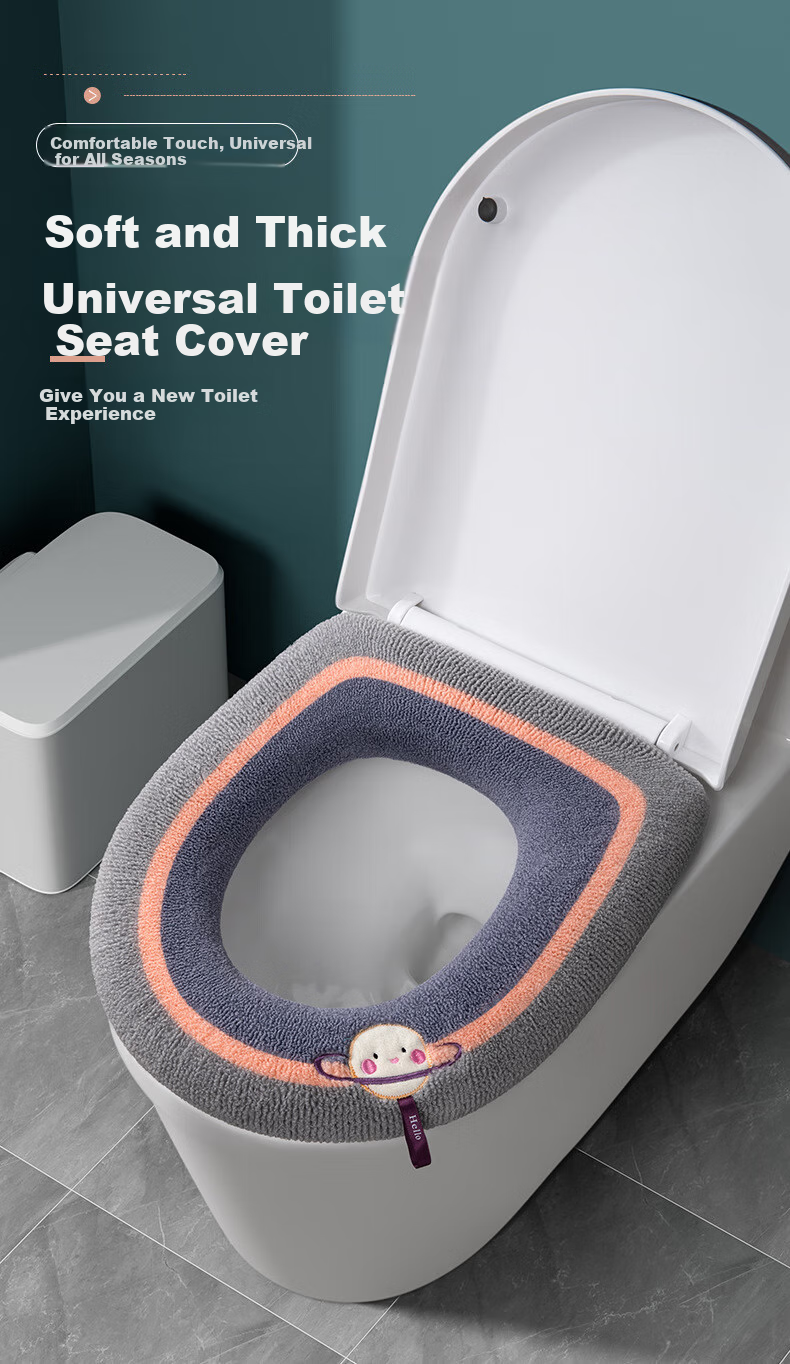 Baizi Toilet Seat Cushion, Autumn And Winter, 2-Pack, Warm Toilet Ring Pad, All-Season Toilet Seat Cover, Washable Toilet Seat Protector 1