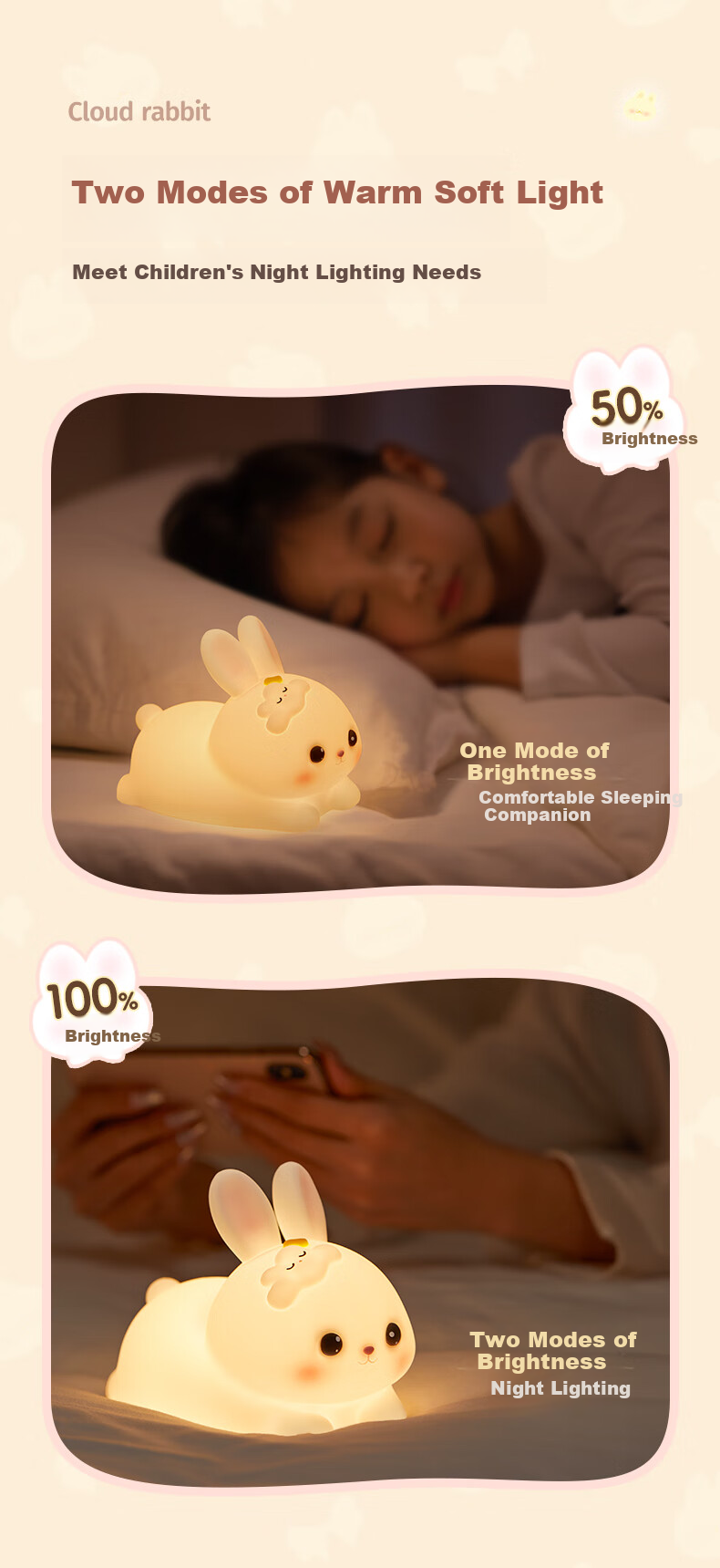 Xifeng Mid-Autumn Festival Gift, Small Night Light for Bedroom Sleep Aid, Birthday Present for Girls And Children, Practical And Aesthetically Pleasing Tap Light 3