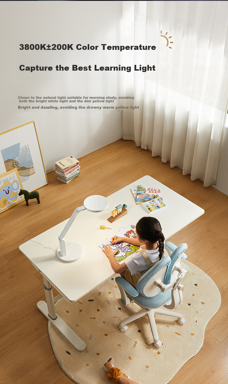 Haoshili AAAA-Grade Eye Protection Desk Lamp for Children's Study And Reading, Bedroom Desk Lamp for Myopia Prevention, LED Light TG032Pro 13