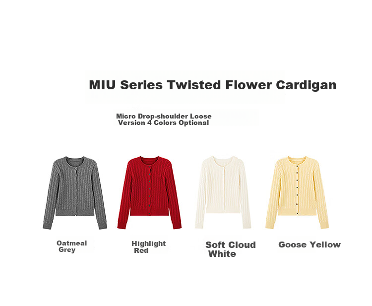 Taipingniao Women's Knit Sweater Miu Series Spring Inner Layer Slim-Fit Sweater Elegant New Year Outfit Red L 3