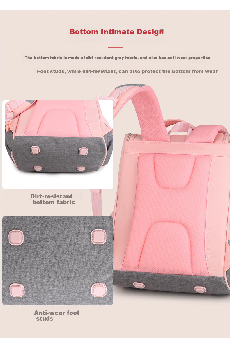 Edison Elementary School Backpack for Girls, Lightweight Spine Protection, Water-Resistant, Anti-Drop, Reflective Children's Backpack 2211-3 Purple 11