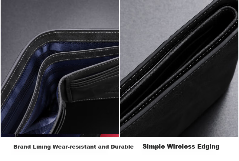 POLOMEISDO Men's Wallet, Short Stylish Leather Purse Gift Box, Self-Operated Birthday Gift for Boyfriend, Husband, Father, Practical 19