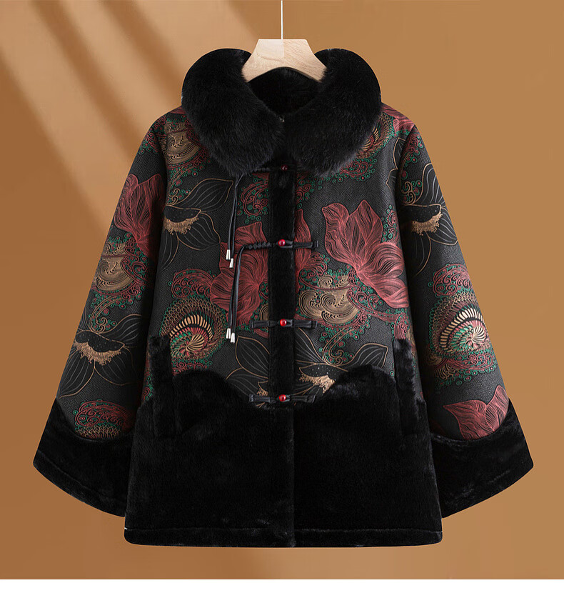 Fengxiao Stylish Winter Coat for 50-60 Year Old Middle-aged and Elderly Women, High-end Plus Size Autumn and Winter Outerwear for Mature Ladies 6