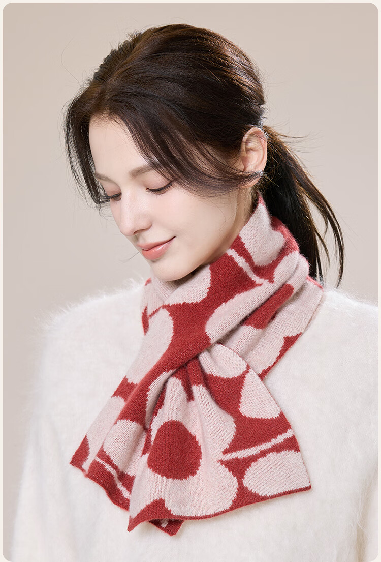 JIUMU 100% Cashmere Small Scarf Women Autumn Winter Warm Neck Warmer Short Scarf Ladies Gift Box Set 4