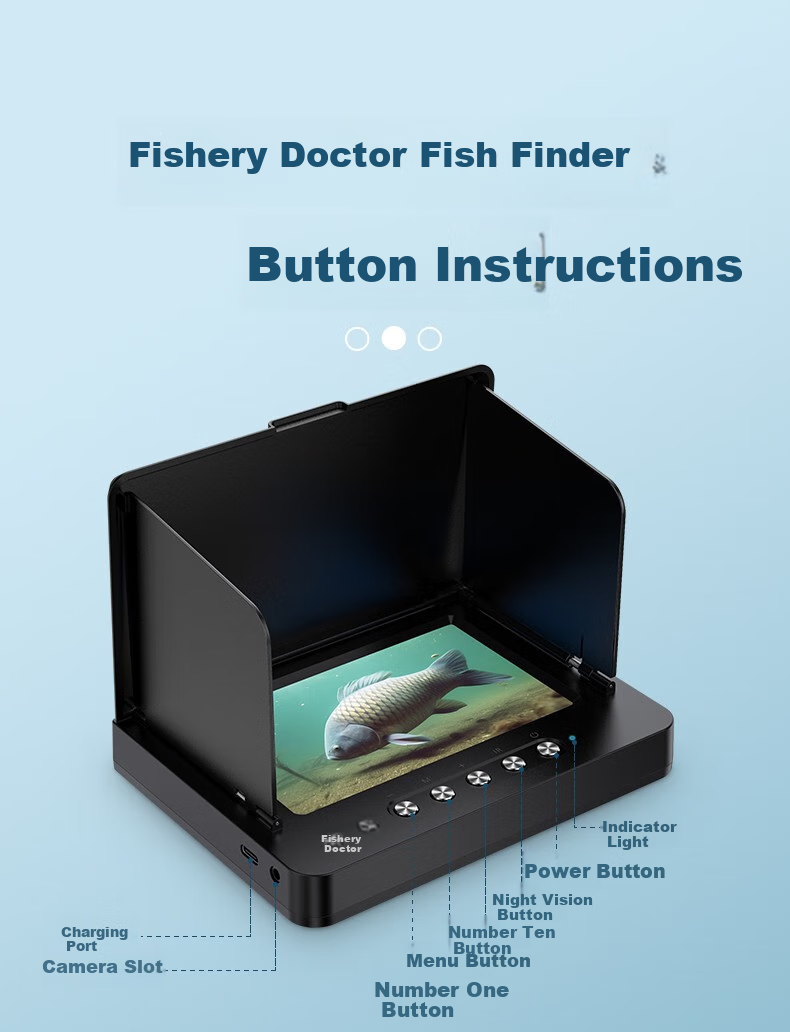 Xunyuboshi 360-Degree Rotating Underwater Fish Finder, Ultra-High Definition Probe, 4.3-Inch HD Screen + 360-Degree Temperature-Sensing Deep Head + 30 Meters 23
