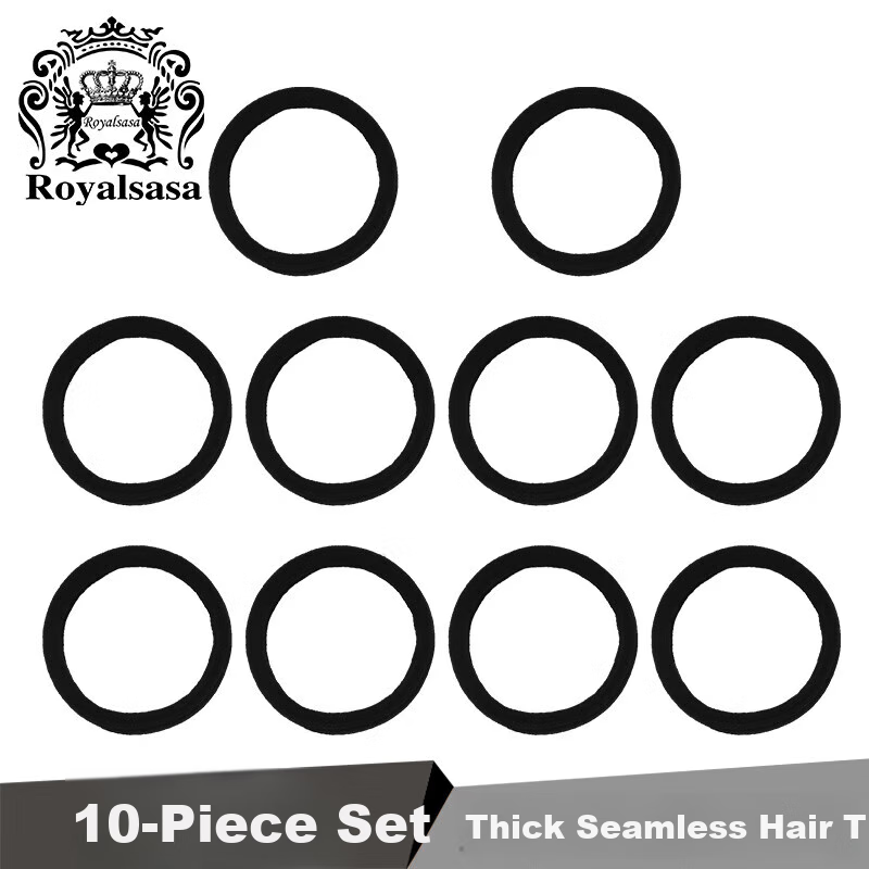 Royal Sasa Hair Accessories Basic Set of 10 Elastic Bands for Ponytails, High-Elasticity Hair Ties And Scrunchies