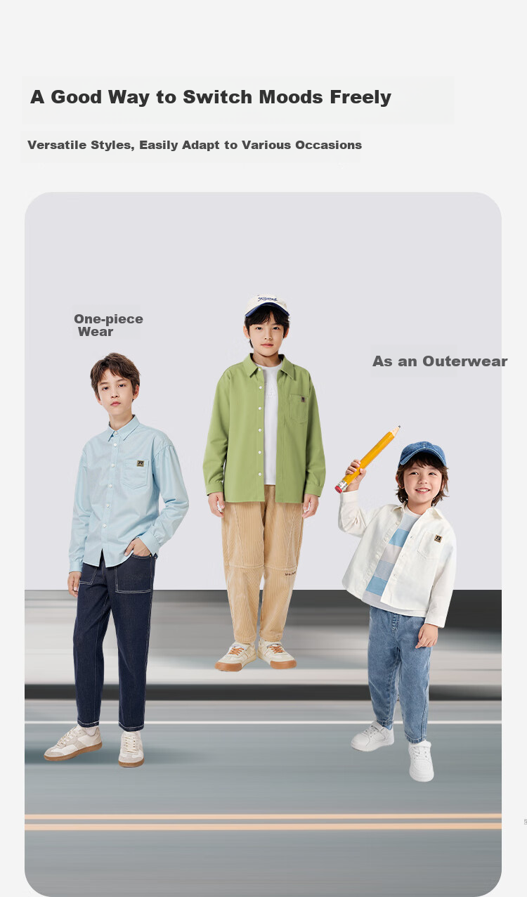BALABALA Children's Long-Sleeve Shirt, Parent-Child Outfit, Autumn 2025, All-Cotton Brushed Fabric, Loose-Fitting, Skin-Friendly, 208325102202 5