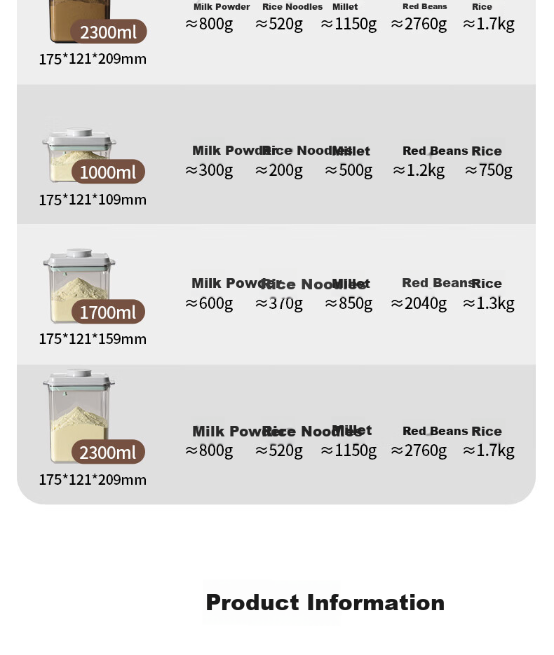 ANKOU Milk Powder Container, Sealed Jar, Rice Powder Box, Portable Outdoor Rice Powder Dispenser, Light-Proof Moisture-Proof Storage Container, Rice Powder Box 8