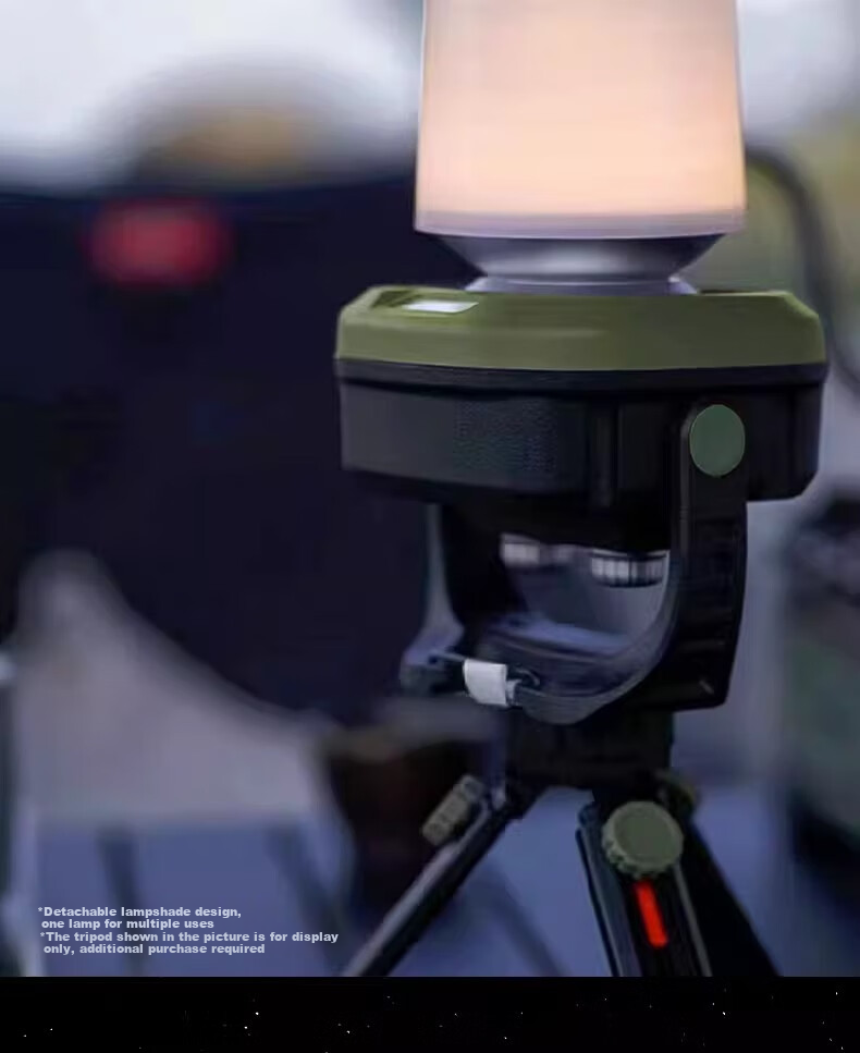 Shanlishi Outdoor Camping Light, Campsite Lamp, Rechargeable Tent Light, Magnetic Work Light, LED Outdoor Lighting, Army Green Color 8