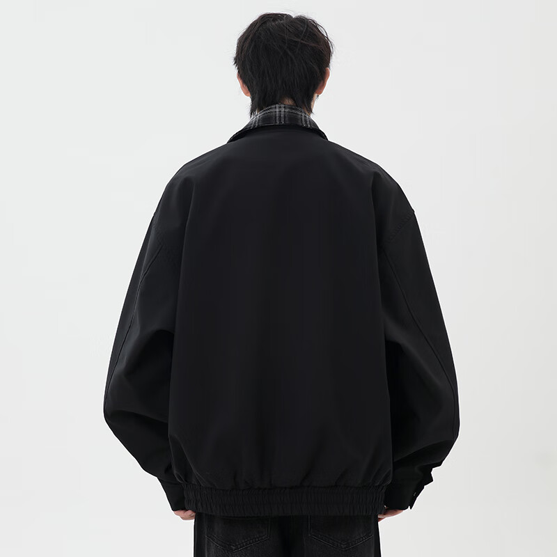 MAYBEYOND Men's American Style Lapel Jacket Autumn Winter Casual Cool Two-in-One High-End Black Coat MW11 2XL