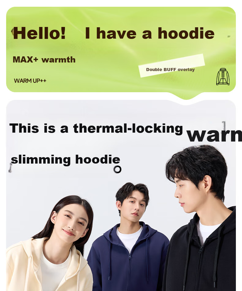 MINISO Hooded Sweatshirt Jacket for Men, Spring And Autumn Style, Casual Versatile Heavyweight Zip-Up Cardigan, Men's Clothing Z, Bean Green, M 2