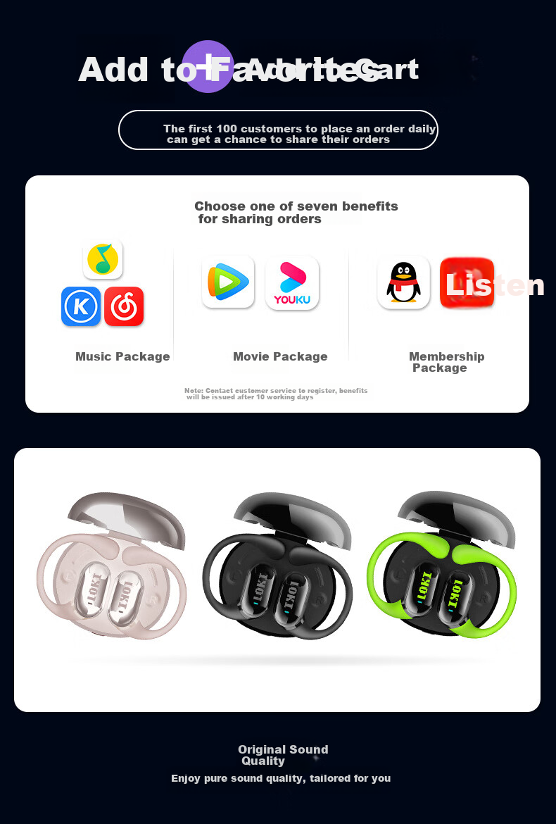DIBALENE LOKI Open-Ear Bluetooth Headphones, Over-Ear Style, Not In-Ear, Suitable for Teenagers And Children, Sports Running Calls Noise Reduction Wireless Earphones, Compatible with Huawei Xiaomi And Nuanri Mi 4