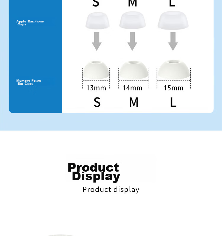 ESCASE AirPods Pro Ear Tips, AirPods Pro Second-Generation Memory Foam Replacement Ear Caps, In-Ear Slow Rebound C Set, Apple Pro 1/2 Generation Noise Reduction Dust-Proof, White And Gray, Medium Size 11