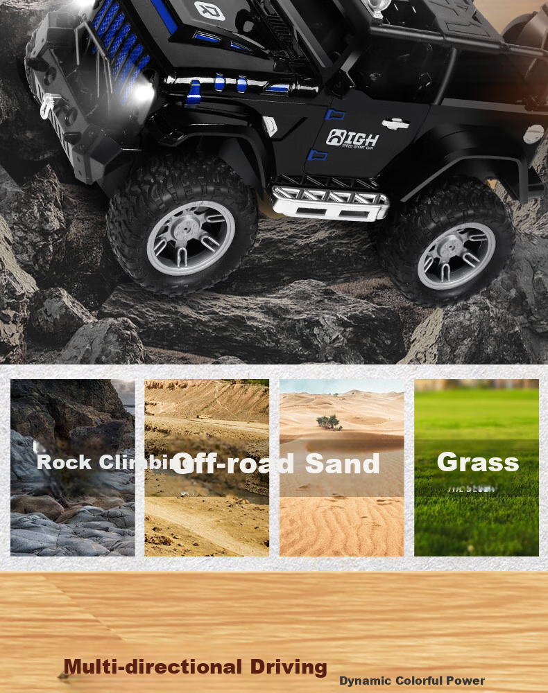 Kuangyeqishi Children's Remote Control Off-Road Electric Racing Car with Sound And Light Effects, Spray Function, Birthday Gift for Boys Aged 3-6 7