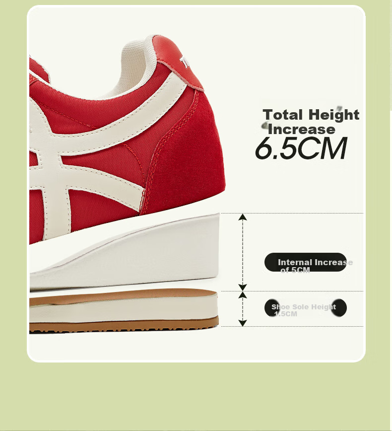 TEENMIX Rainbow Filling Candy, Height-Increasing Thick-Soled Red Forrest Gump Sneakers, Casual Sports Shoes 10