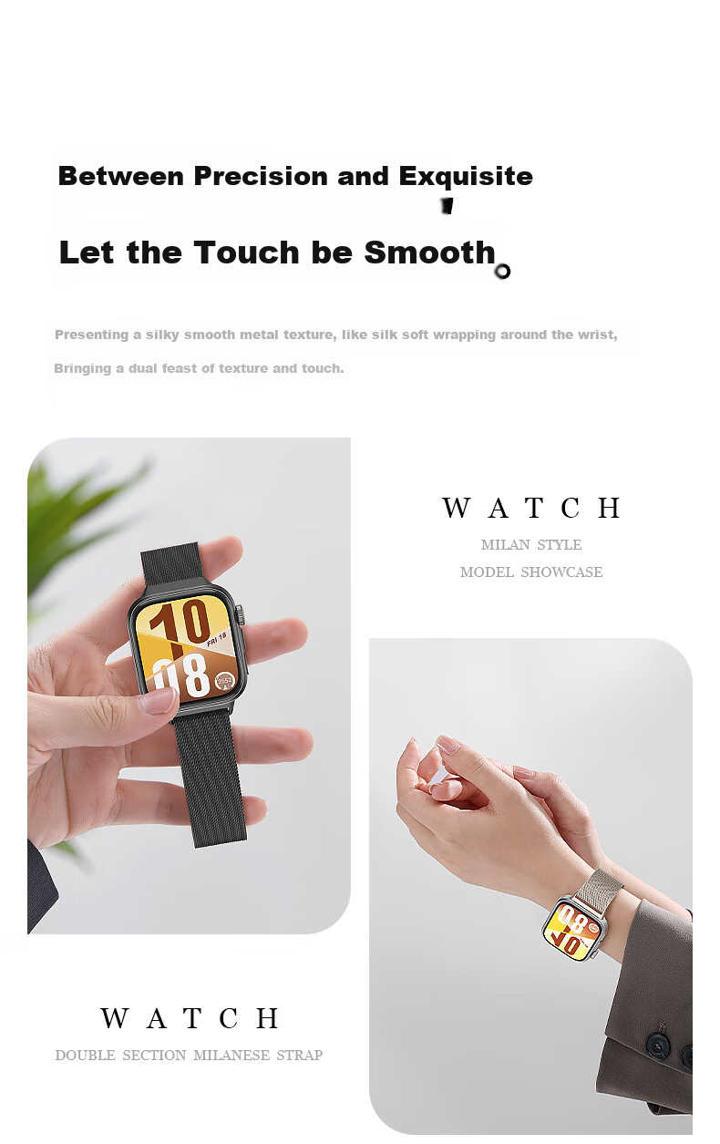 W&P Compatible with Huawei Fit 5 Strap, Milanese Loop for Huawei Watch Fit 5/4/3/4 Pro, New Metal Magnetic Stainless Steel Breathable Watch Band, WP · Starlight Color 4
