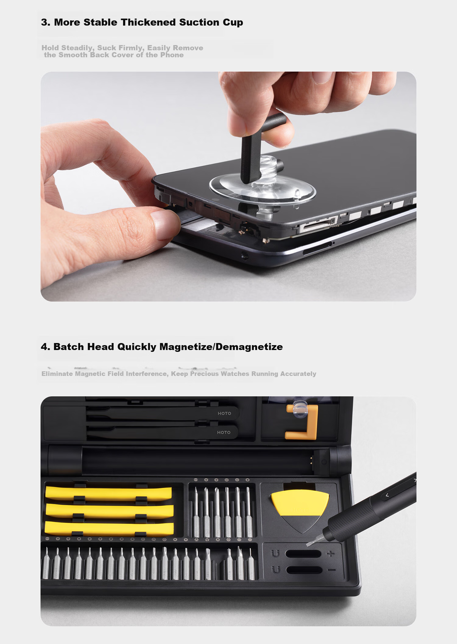 HOTO Electric Screwdriver Set, Household Toolbox, Precision Equipment Repair, Portable Laptop And Phone Repair Tools, Complete Set 11