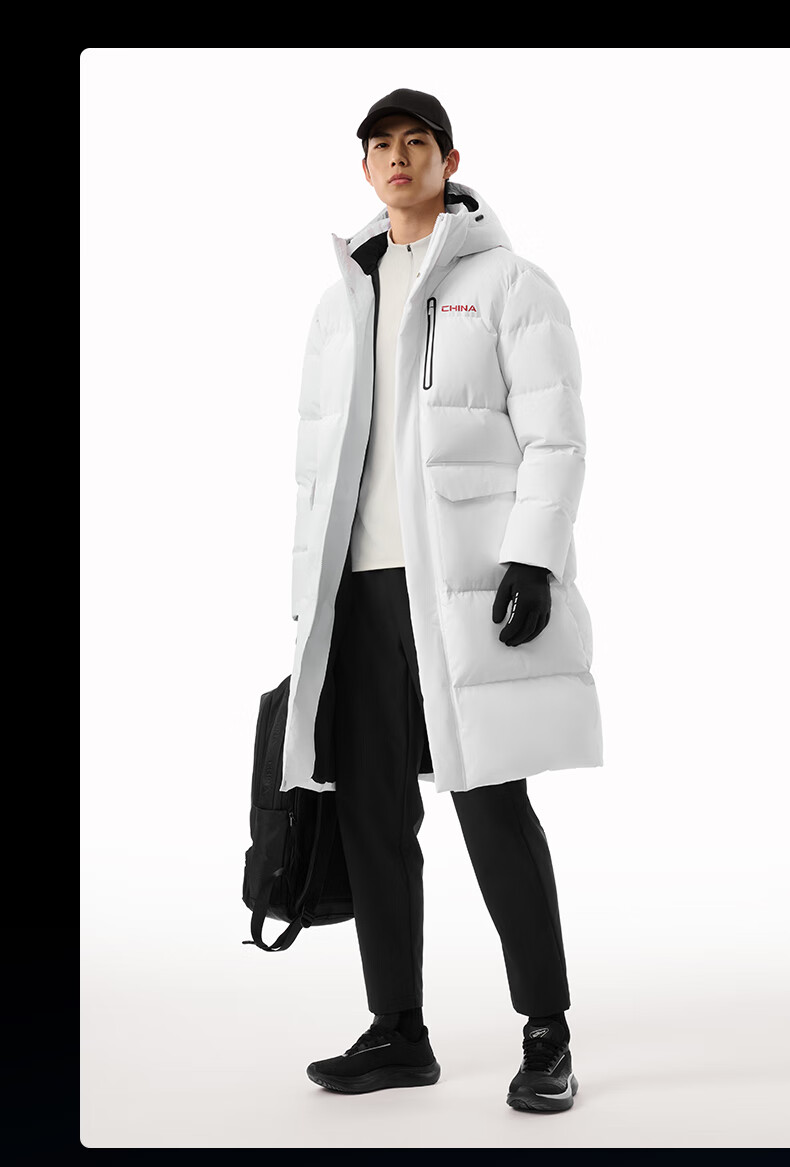 ANTA Six-Degree Core Down Jacket | Mid-Length Men's Sports Down Jacket Winter New Water-Repellent Cotton Coat 6
