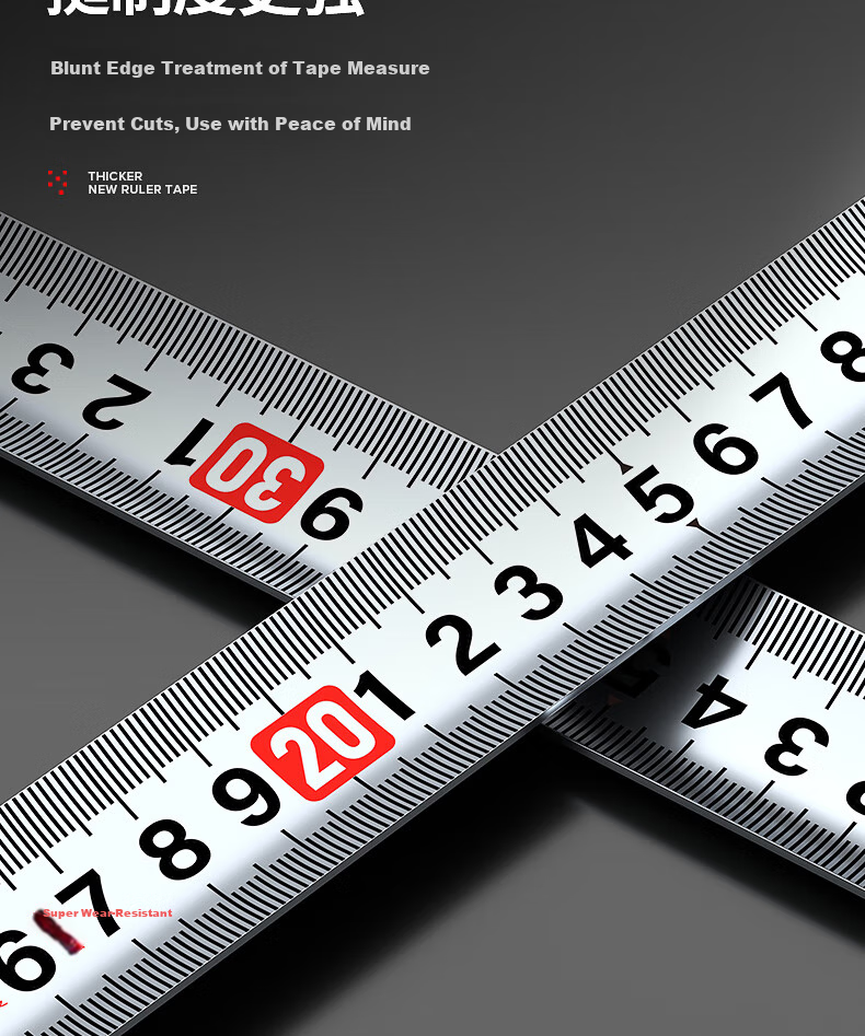 GREENER Steel Tape Measure, 5 Meters Multi-Functional Self-Locking Measuring Thickened Carpenter's Ruler, Tape Measure 5m*19mm 16