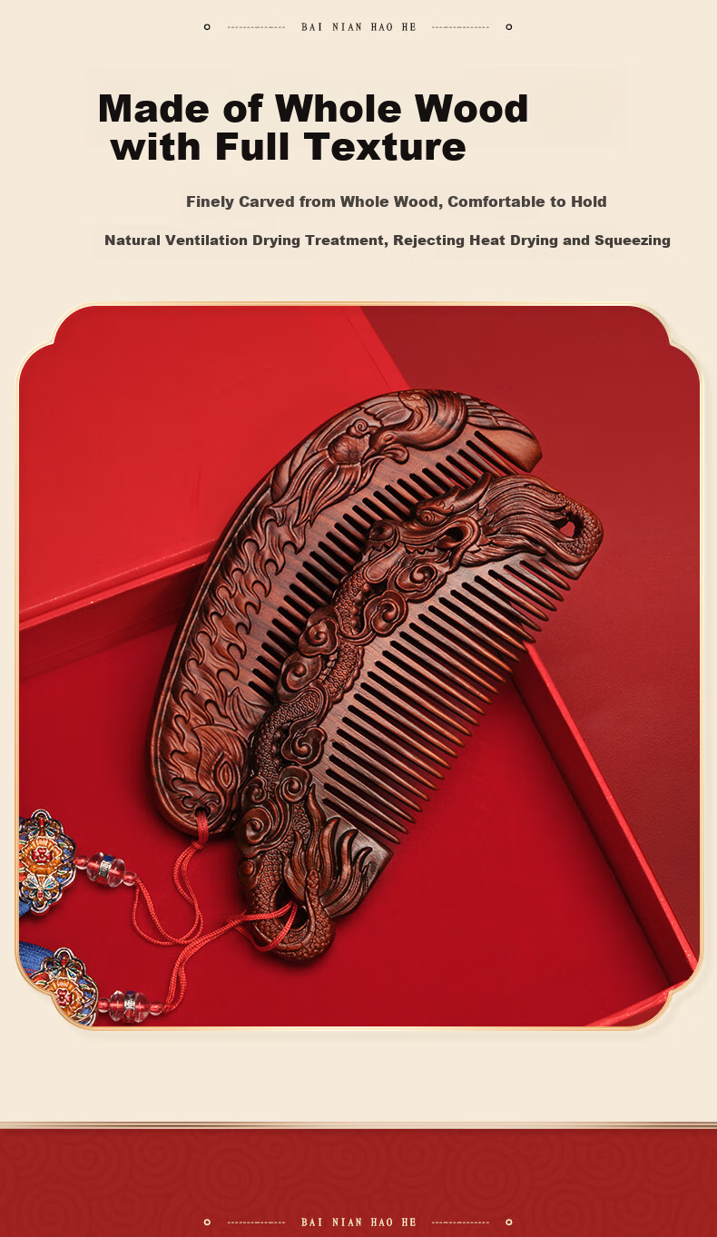 Chaojun Natural White Buffalo Horn Comb Wedding Gift for Bride, Groom, High-End Practical Present for Best Friend, Girlfriend, Wife, Dowry, Wedding Companion, Elegant And Classy New Marriage Gift Box 5
