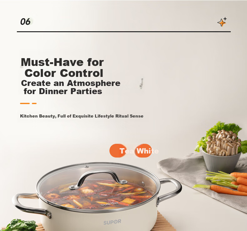SUPOR 304 Stainless Steel Hot Pot for Home Use with Composite Bottom, Gas And Induction Compatible Soup Pot, 28cm Green ET28AAS04-G 10