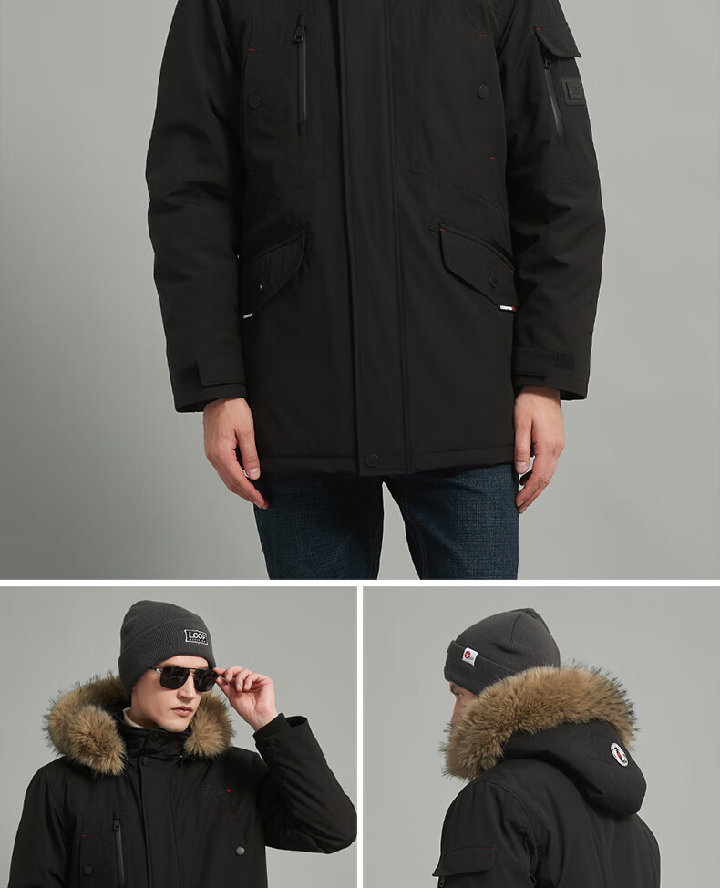 LOOPDIVISION Men's Outdoor Windproof Water-Repellent Extreme Cold Warm Mid-Length Parker Coat ROGER 15