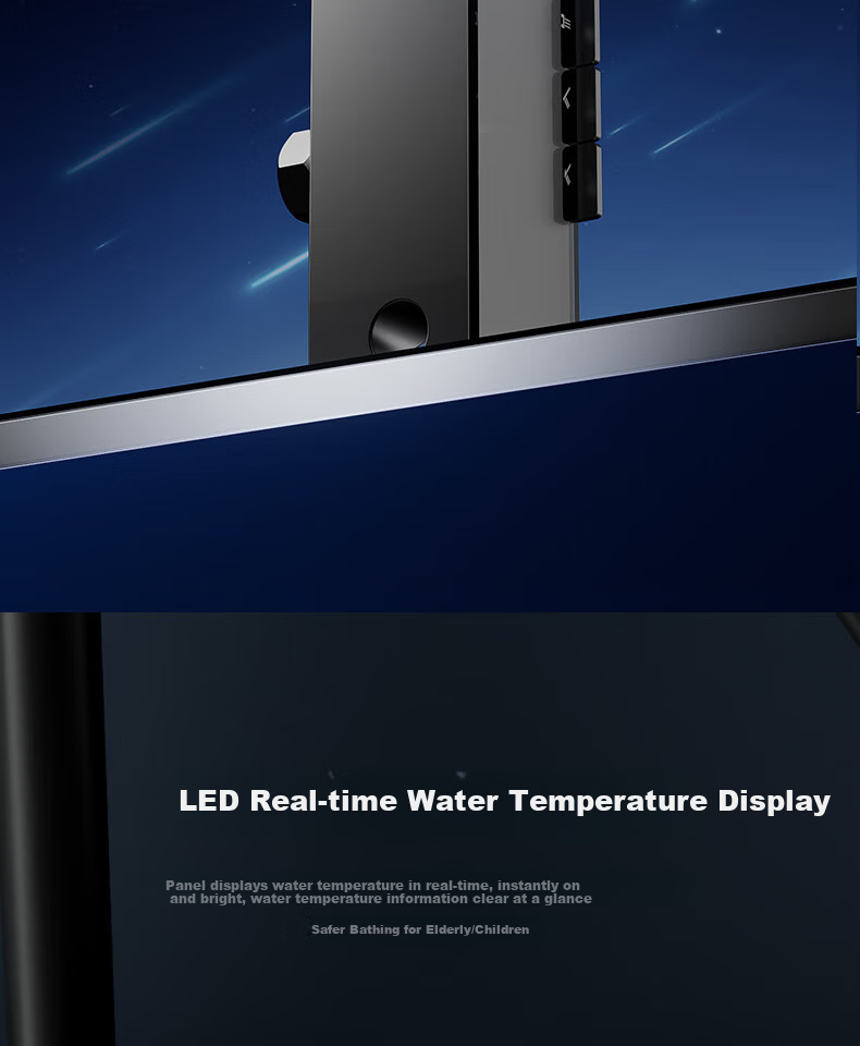 SSWW Bathroom Shower Head, Smart Piano Shower Head, Complete Set, Integrated Full Copper Pressure-Increasing Shower Device, TS9 7