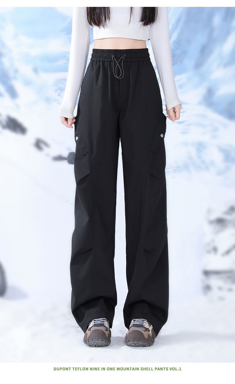 LangSha Climbing Diary Snow Country Ski Pants 3-in-1 Detachable Softshell Waterproof Women's Mountaineering Warm Cold-Resistant Pants 6