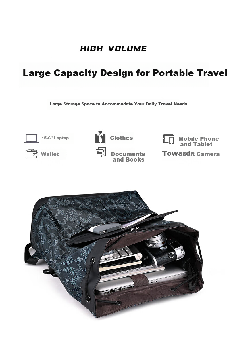 Edison Backpack, Business Commute Leisure Travel Backpack, 16-Inch Laptop Bag, College Student Schoolbag E022-1 4