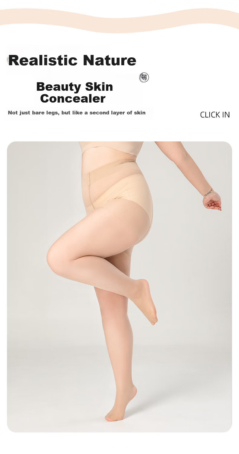BONAS 26 New Style Stockings for Women, Plus Size Double Padded Ultra-Thin Pantyhose, Skin Color, Plus Size, Leggings, Bare Leg Effect 2