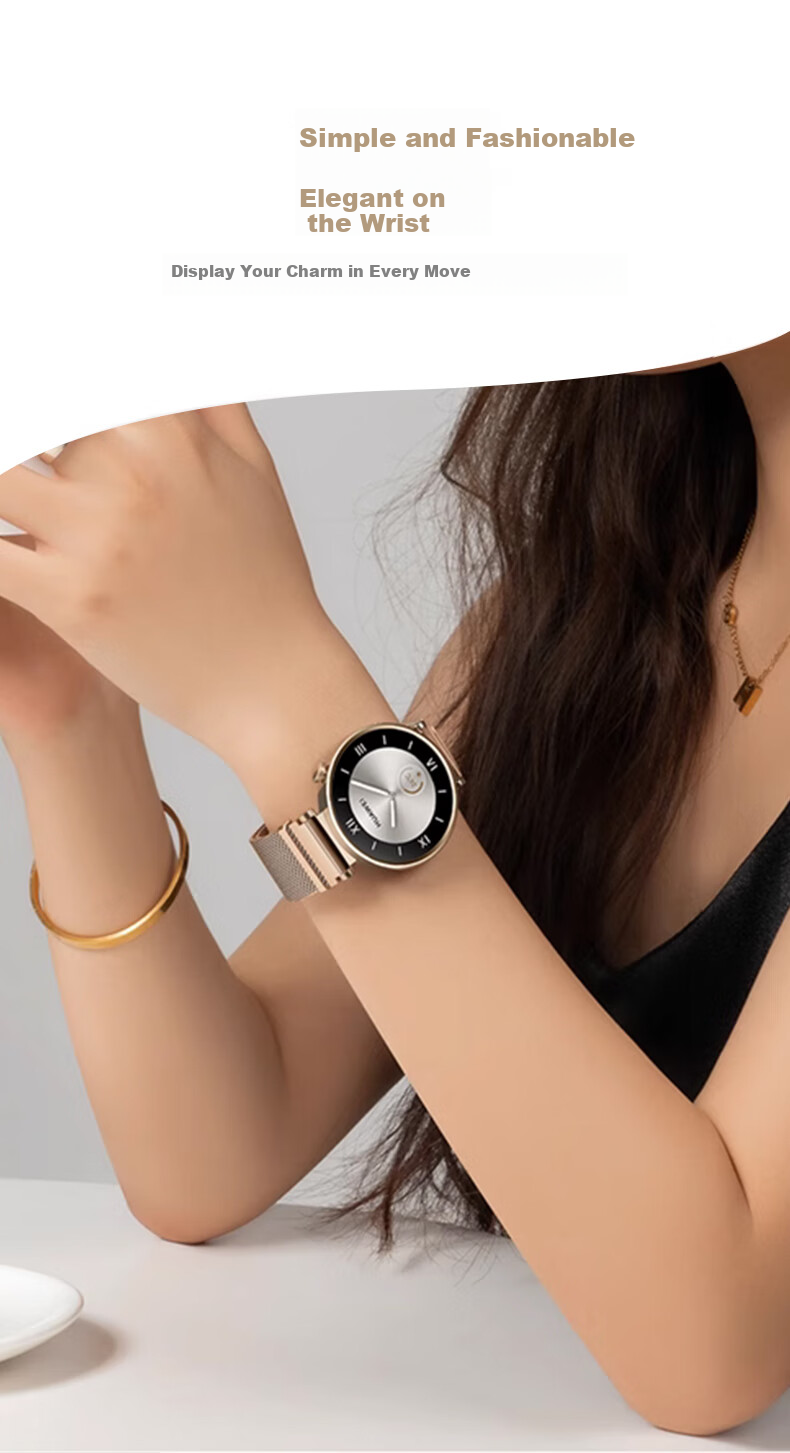 Mashi Compatible with Huawei Watch Bands for Watch5/4/3/GT7/GT6/5/gt4/Pro/Honor Magic2/OPPO X Milanese Magnetic Waterproof Sports Wristband 9