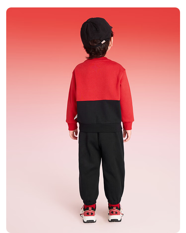 Balabala Kids Boys' Outfit 2025 New Spring Autumn Baseball Jacket Red New Year Celebration Trendy Clothes 8