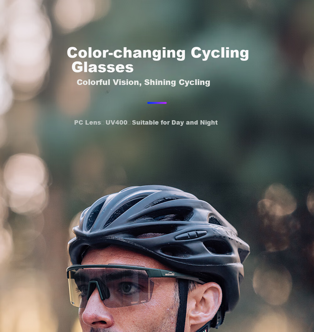 MAGICSHINE Professional Photochromic Cycling Glasses, Day And Night Use, Windproof Goggles, RL001B (White + Pink) 1