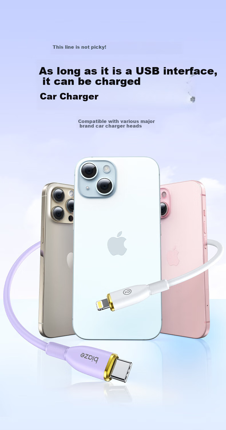 BIAZE, Suitable for Apple Charging Cable And Data Cable, PD30/20W Lightning Fast Charging Cable, for IPhone14/13promax/12/11/xs, Type-C Fast Charging Cable, 1.2 Meters 1