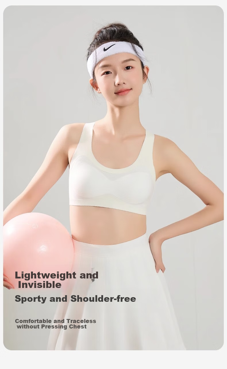 Dushiliren Seamless Bra for Girls in Puberty, Shaping Sports Bra for Middle And High School Students, White, Size M 13