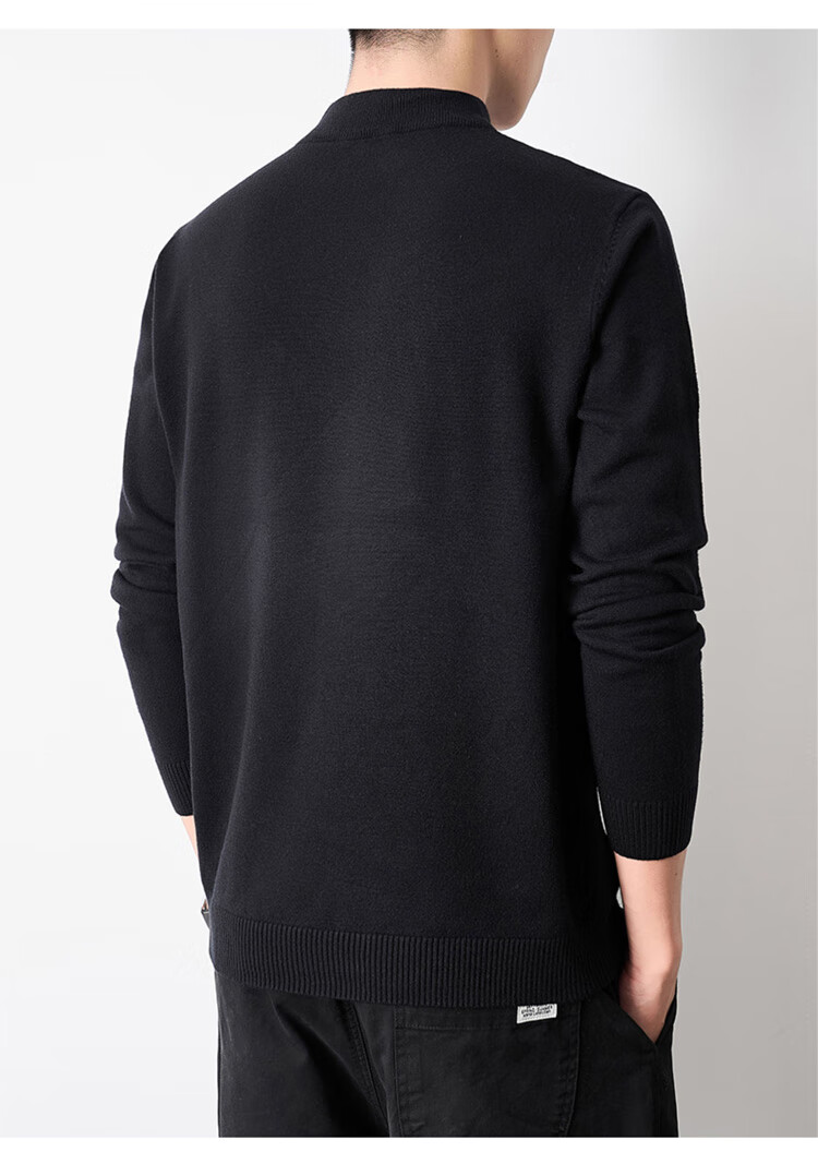 JEEP Men's Winter Sweater Half Turtleneck Knit Thermal Base Layer Black 4XL 1
