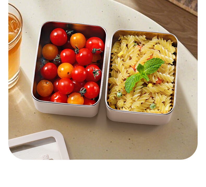 Ymer Stainless Steel Lunch Box Microwaveable Fresh-Keeping Bento Box for Office Workers [Visible Glass Large Double-Compartment] 24