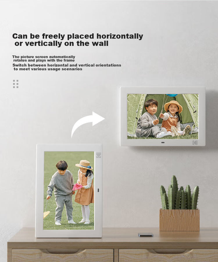 KODAK Digital Photo Frame, 10.1-Inch HD Electronic Album Video Player, White, Mid-Autumn Festival Gift 8