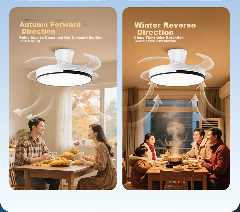 HP Fan Light Pure Eye Protection Invisible Fan Blades Dining Room Remote Dimming Integrated Ceiling Fan Light Zhongshan Lighting Zhenzhiguang 20