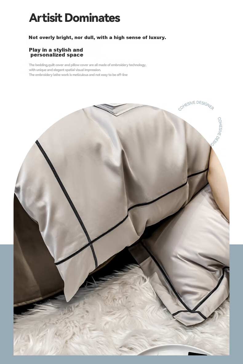 Wuyinliangpin Class A Imitation Tencel Duvet Cover, Single Piece, Ice Silk Quilt Cover, Printed Flying Edge, Summer Double Bedroom Duvet Cover, 200*230cm 7