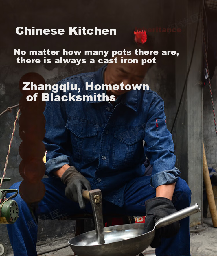 Yantiejiang Iron Wok, Round Bottom, Non-Coated Pure Iron Pan for Home Cooking, Suitable for Gas Stove, Traditional Style, Pre-Seasoned, 30cm 3