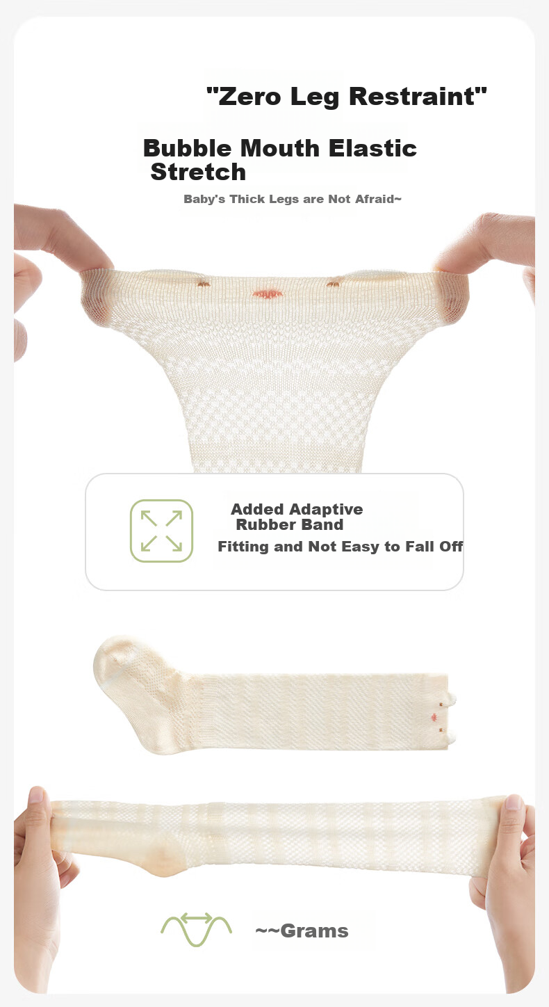 Shiyuejiejing Baby Socks, Summer Mesh Long Thin Style, for Boys And Girls, Mosquito-Proof, Over-Knee, Non-Binding, Children's Air Conditioning Socks 10