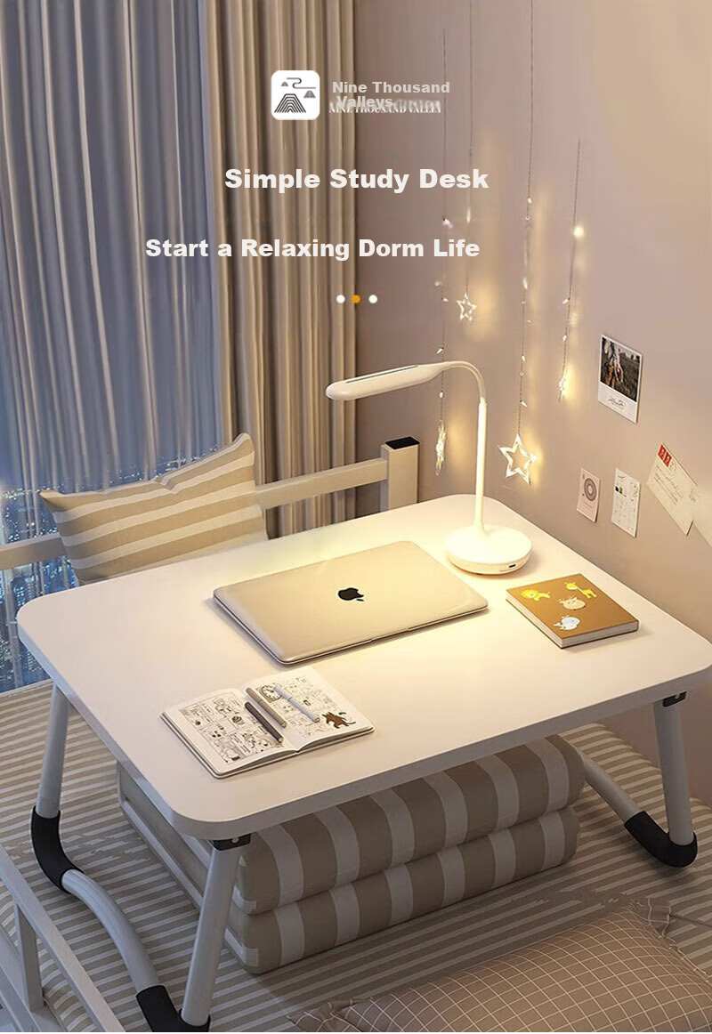 Jiuqiangu Adjustable Folding Bed Desk, Simple Dormitory Student Writing Bed Desk Stand, Home Bedroom 8201 2