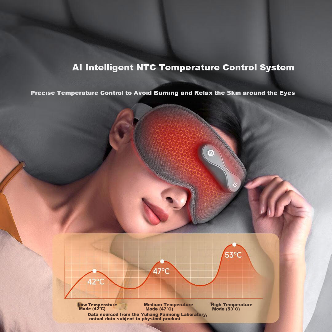 KCOTSON Heat Therapy Eye Mask HE60, Graphene Hot Compress Eye Mask, Light-Blocking Sleep Eye Mask, Heated Eye Mask, Birthday Gift, Graduation Gift for Teachers