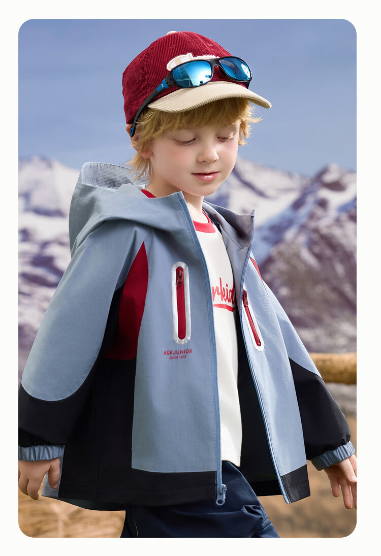 ASK JUNIOR Level 4 Waterproof Children's Jacket Spring 2026 Outdoor Sports Hiking Boys' Jacket Blue Size 100 7